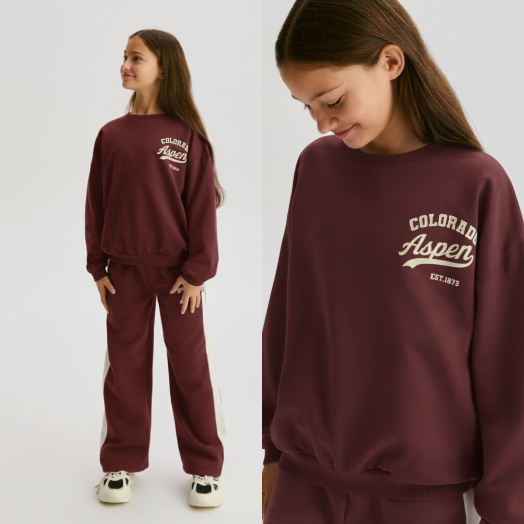 🧵💜 Ensemble de sport brodé + Pantalon à bandes latérales ✨ (ثوب مونطوني تركيا - سخون)