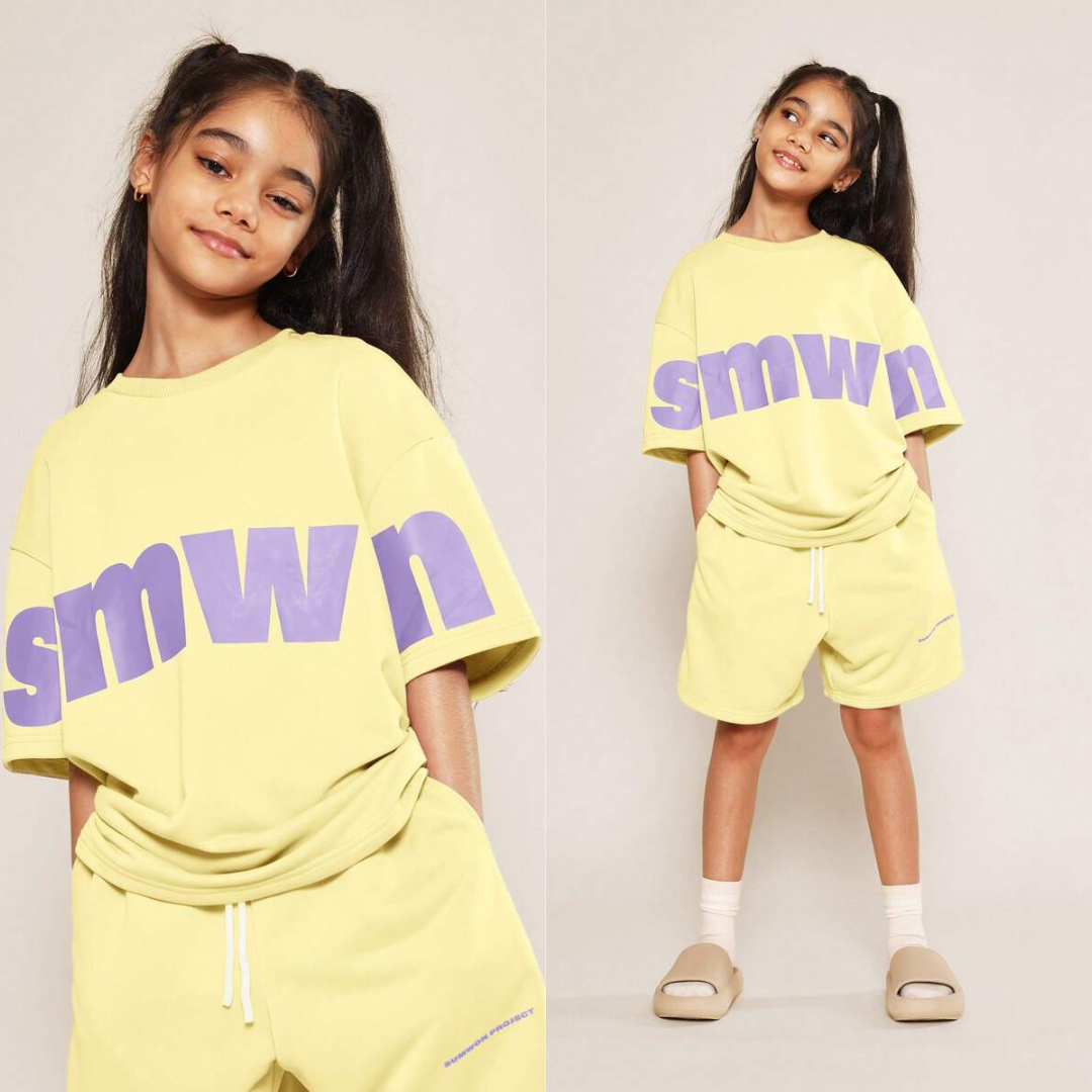 Ensemble Short et T-shirt Oversize "SMWN" – 100% Coton Premium