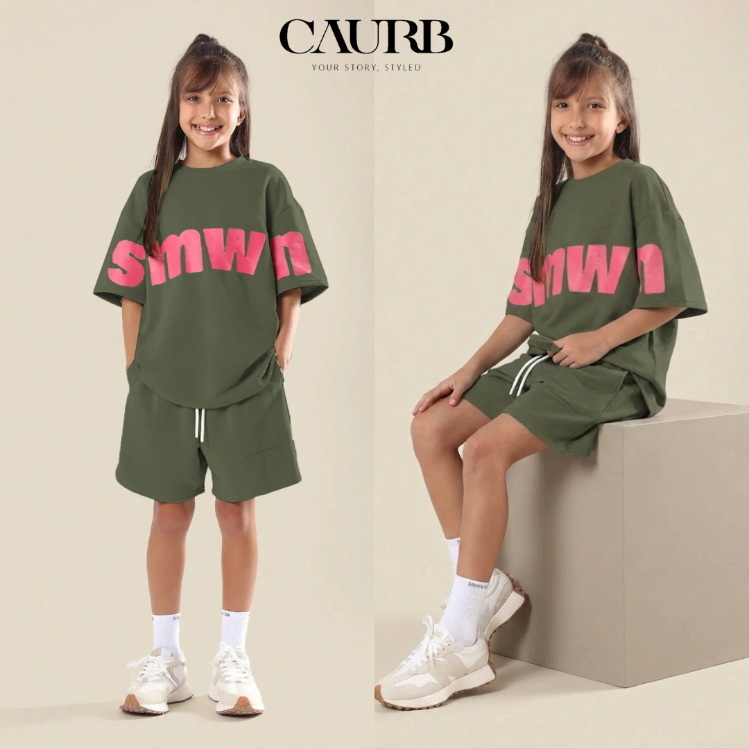 Ensemble Short et T-shirt Oversize "SMWN" – 100% Coton Premium