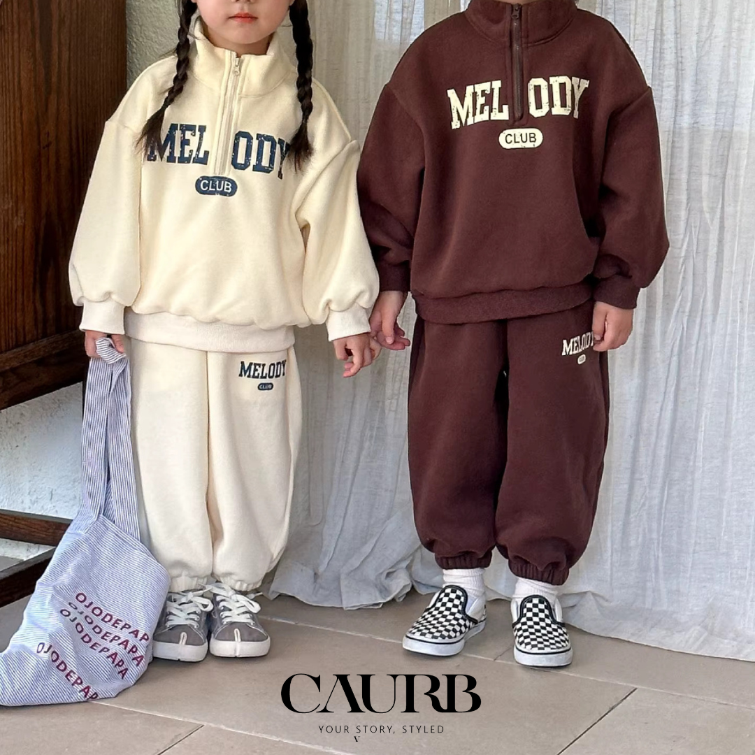 Ensemble sport 2 pièces pour enfants – survêtement confortable printemps/automne avec sweat à col roulé et pantalon