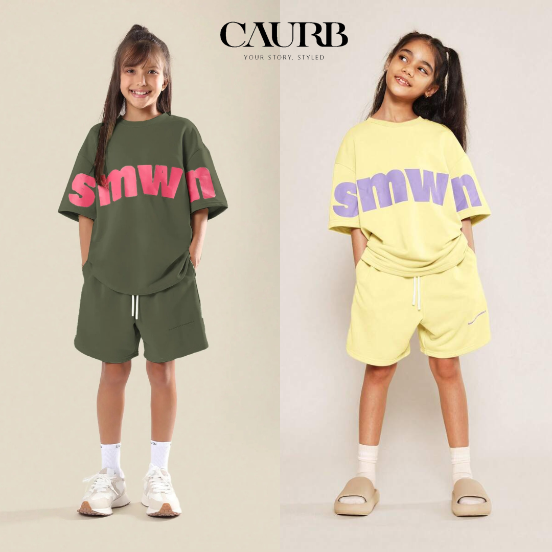 Ensemble Short et T-shirt Oversize "SMWN" – 100% Coton Premium