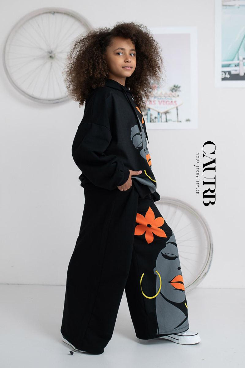 Ensemble sweat à capuche et pantalon large "GIRL"