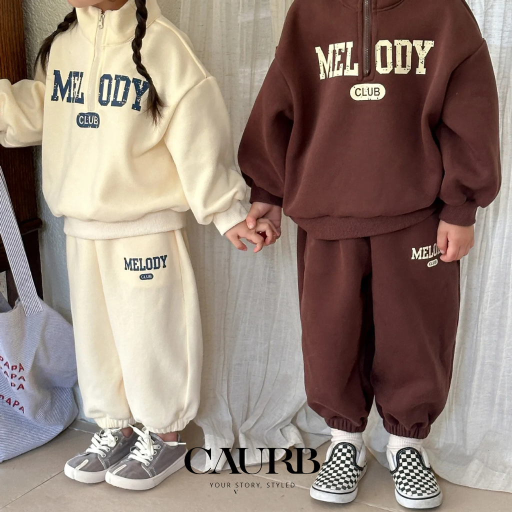 Ensemble sport 2 pièces pour enfants – survêtement confortable printemps/automne avec sweat à col roulé et pantalon