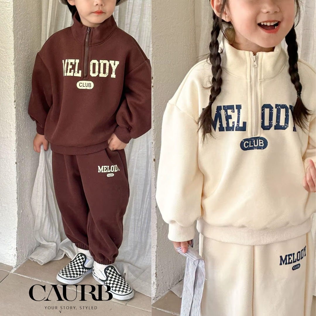 Ensemble sport 2 pièces pour enfants – survêtement confortable printemps/automne avec sweat à col roulé et pantalon