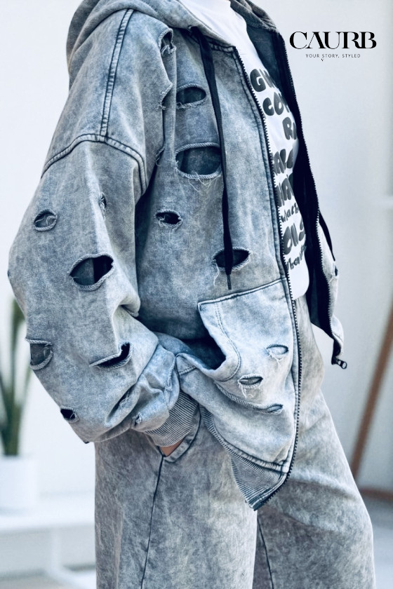 Ensemble Enfant en Jean Délavé – T-shirt + Pantalon