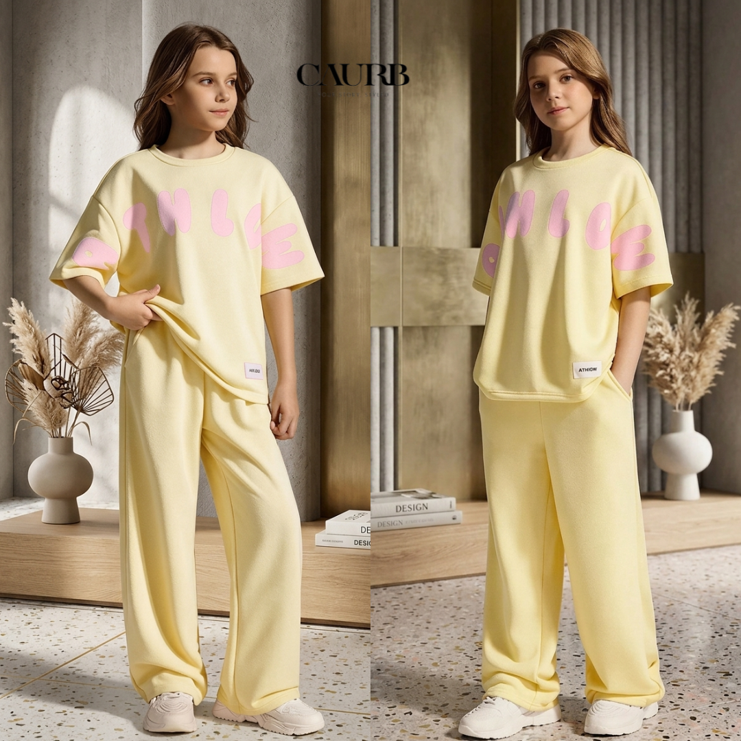 💛 Ensemble Décontracté 2 Pièces (T-Shirt Ample + Pantalon Confort) ☁️🌟