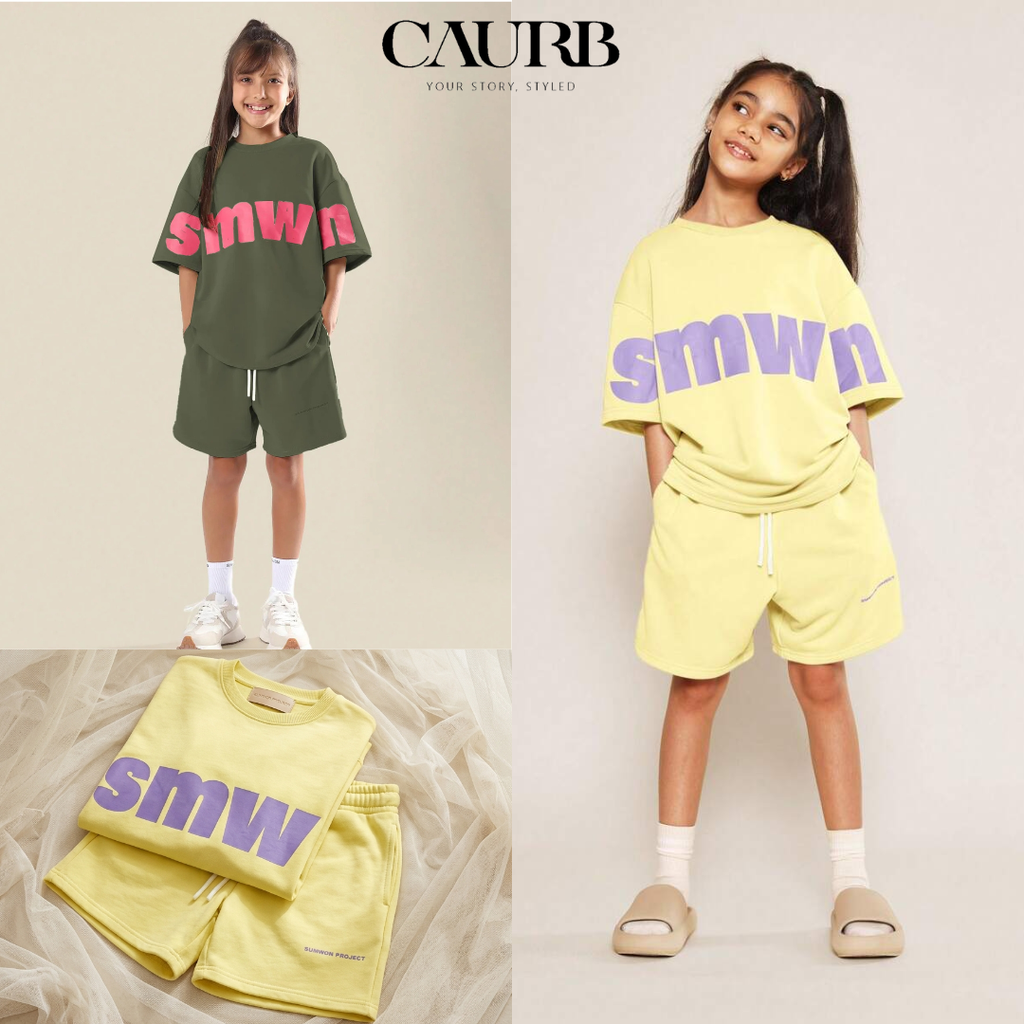 📢PROMO📢 Ensemble Short et T-shirt Oversize "SMWN" – 100% Coton Premium