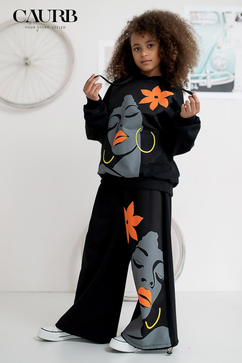 Ensemble sweat à capuche et pantalon large "GIRL"