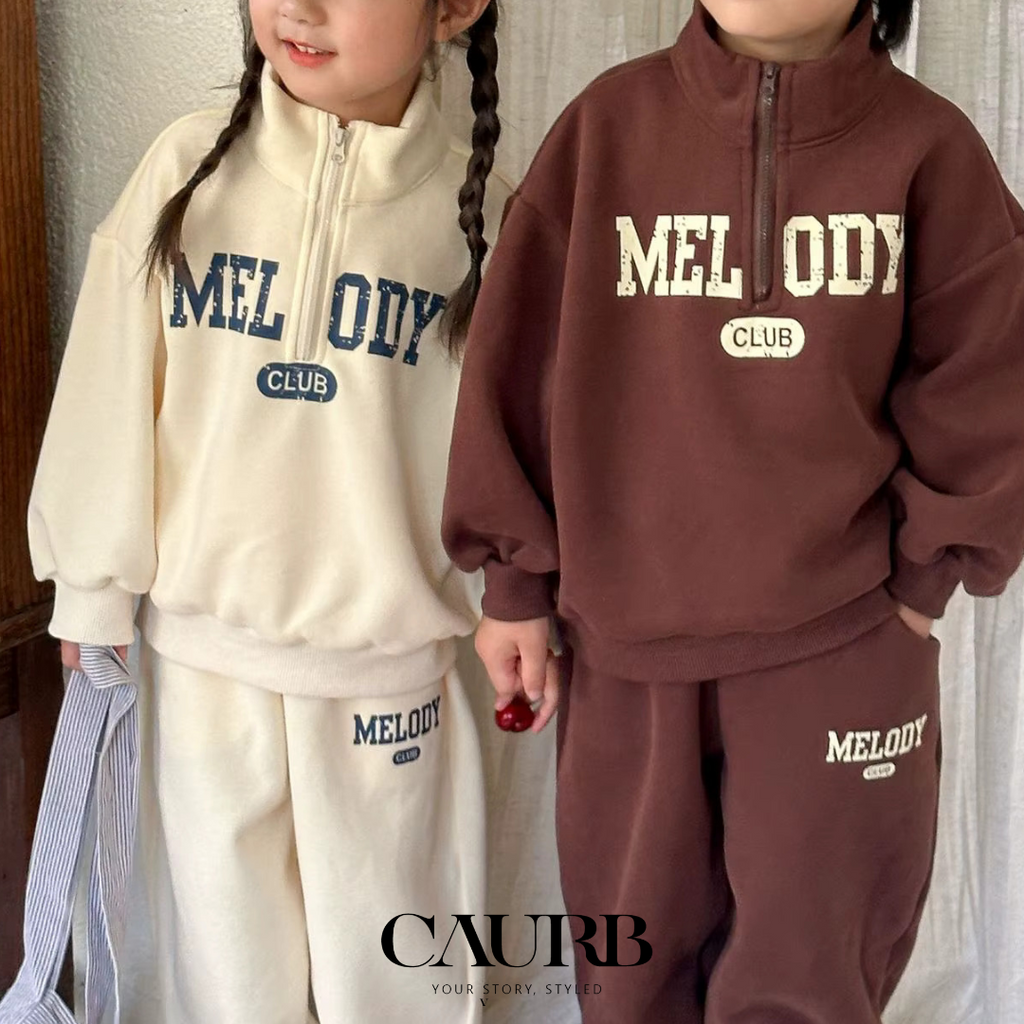 Ensemble sport 2 pièces pour enfants – survêtement confortable printemps/automne avec sweat à col roulé et pantalon