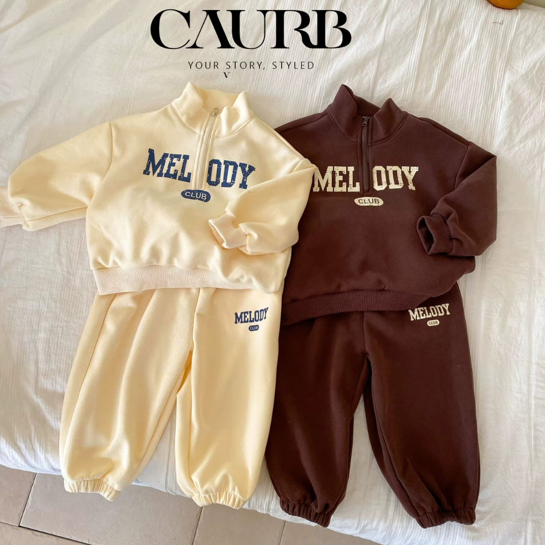 Ensemble sport 2 pièces pour enfants – survêtement confortable printemps/automne avec sweat à col roulé et pantalon