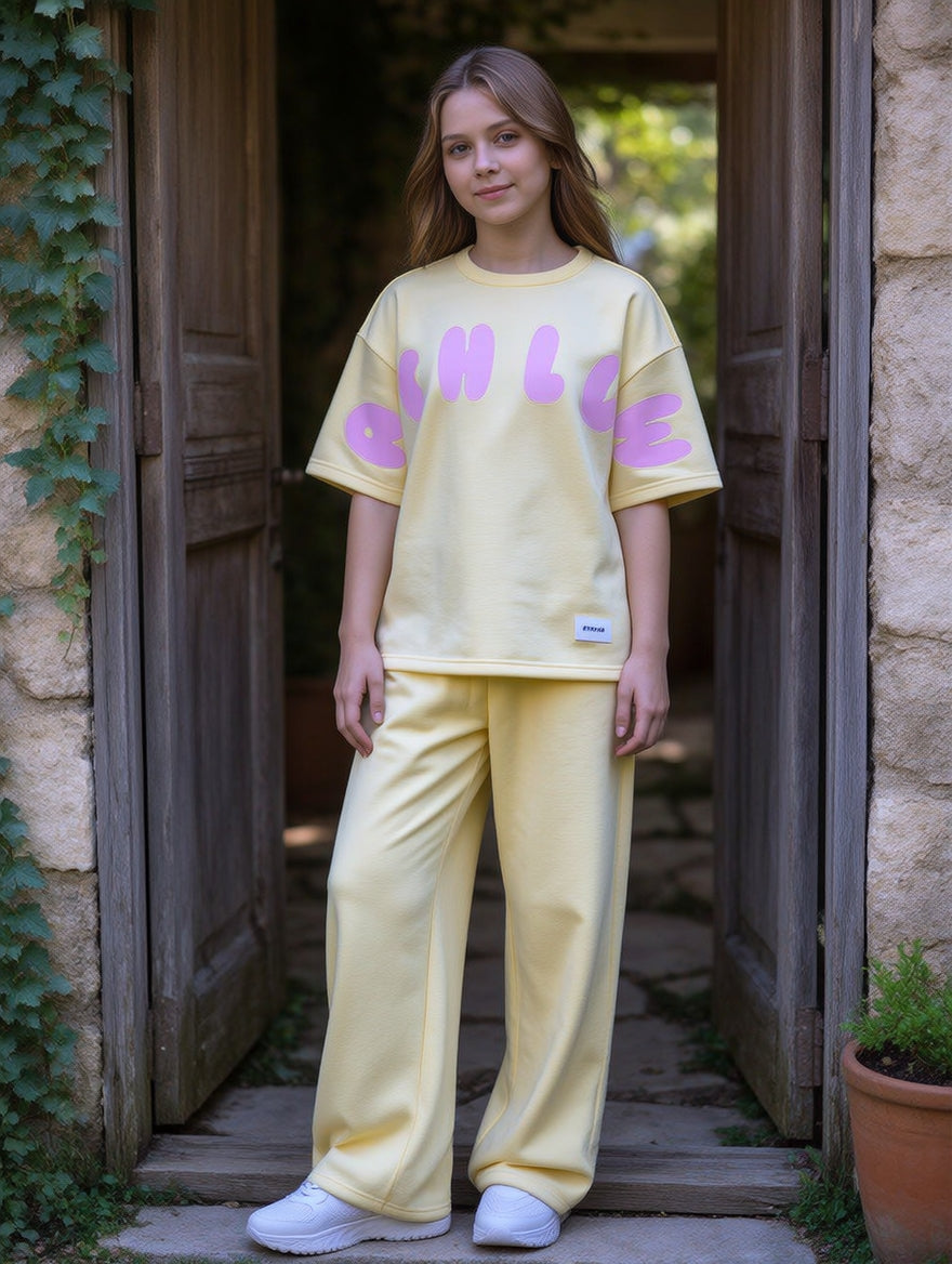💛 Ensemble Décontracté 2 Pièces (T-Shirt Ample + Pantalon Confort) ☁️🌟