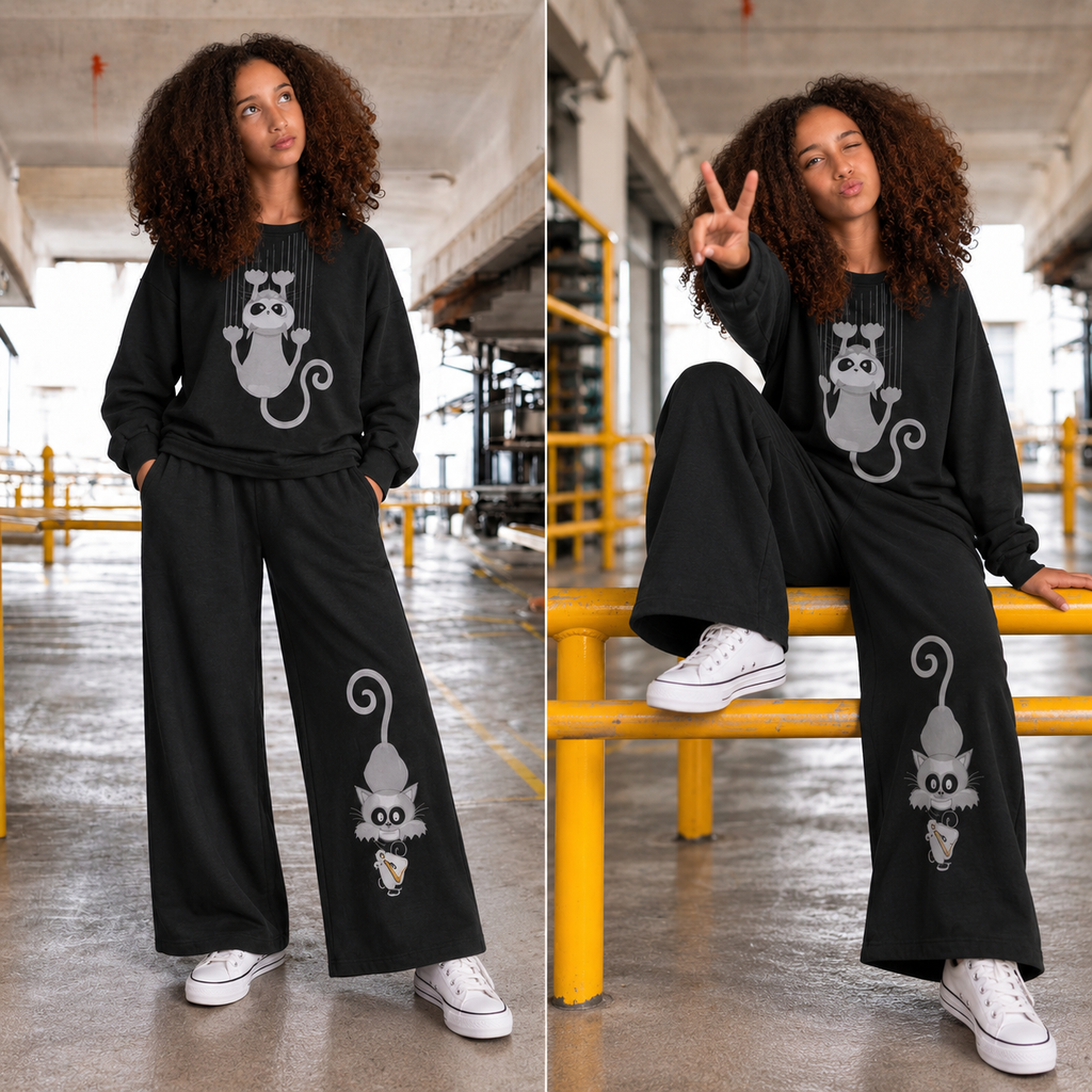 Ensemble Jogging Fille – Motif Chaton 🐱