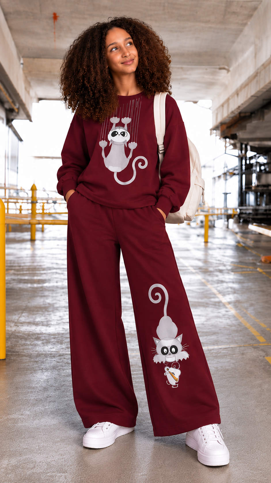 Ensemble Jogging Fille – Motif Chaton 🐱