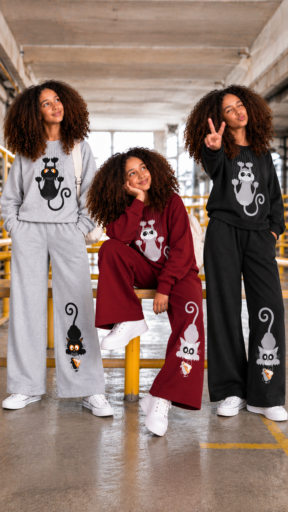 Ensemble Jogging Fille – Motif Chaton 🐱
